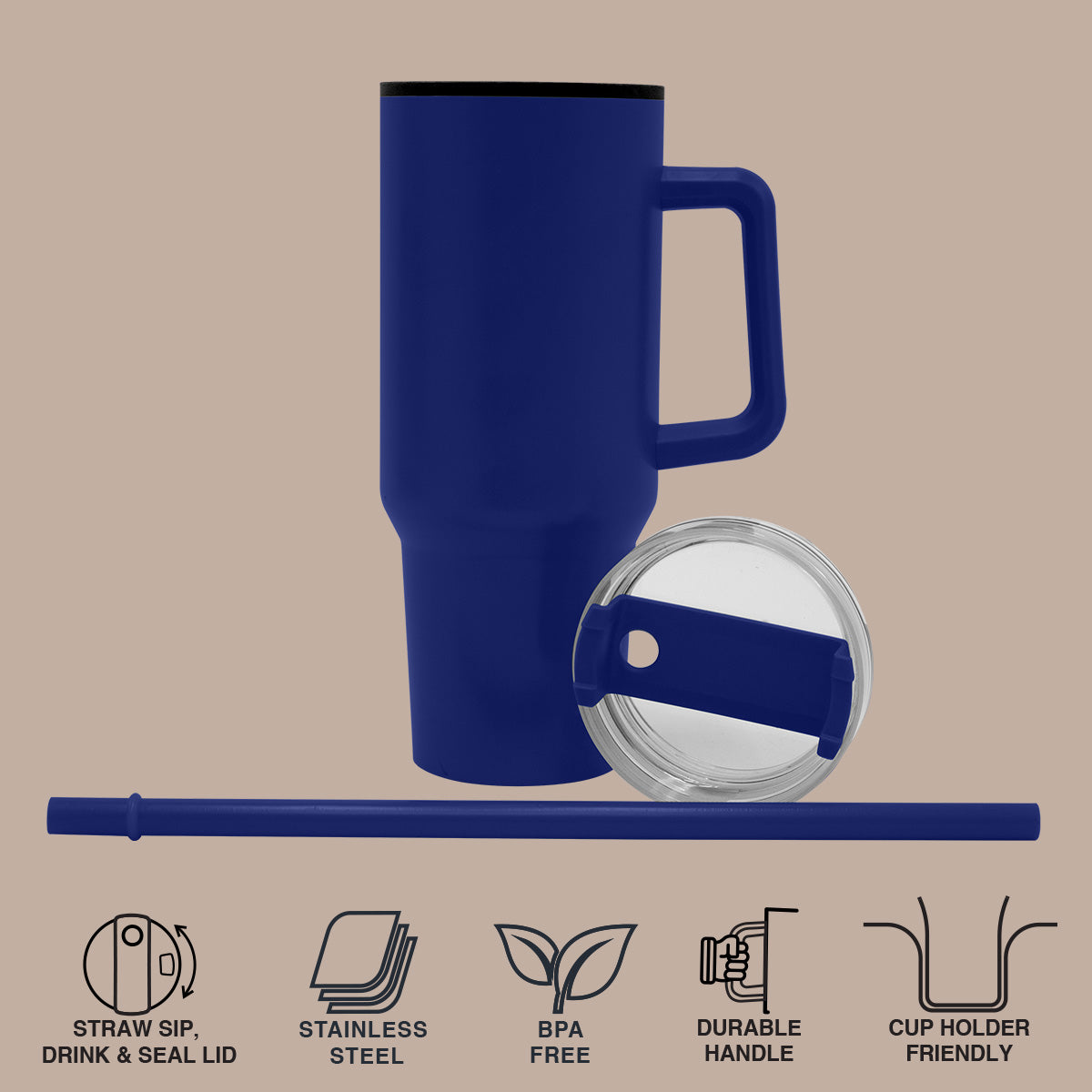 1200ml Polypropylene Enduro Mug - Blue - Image 4