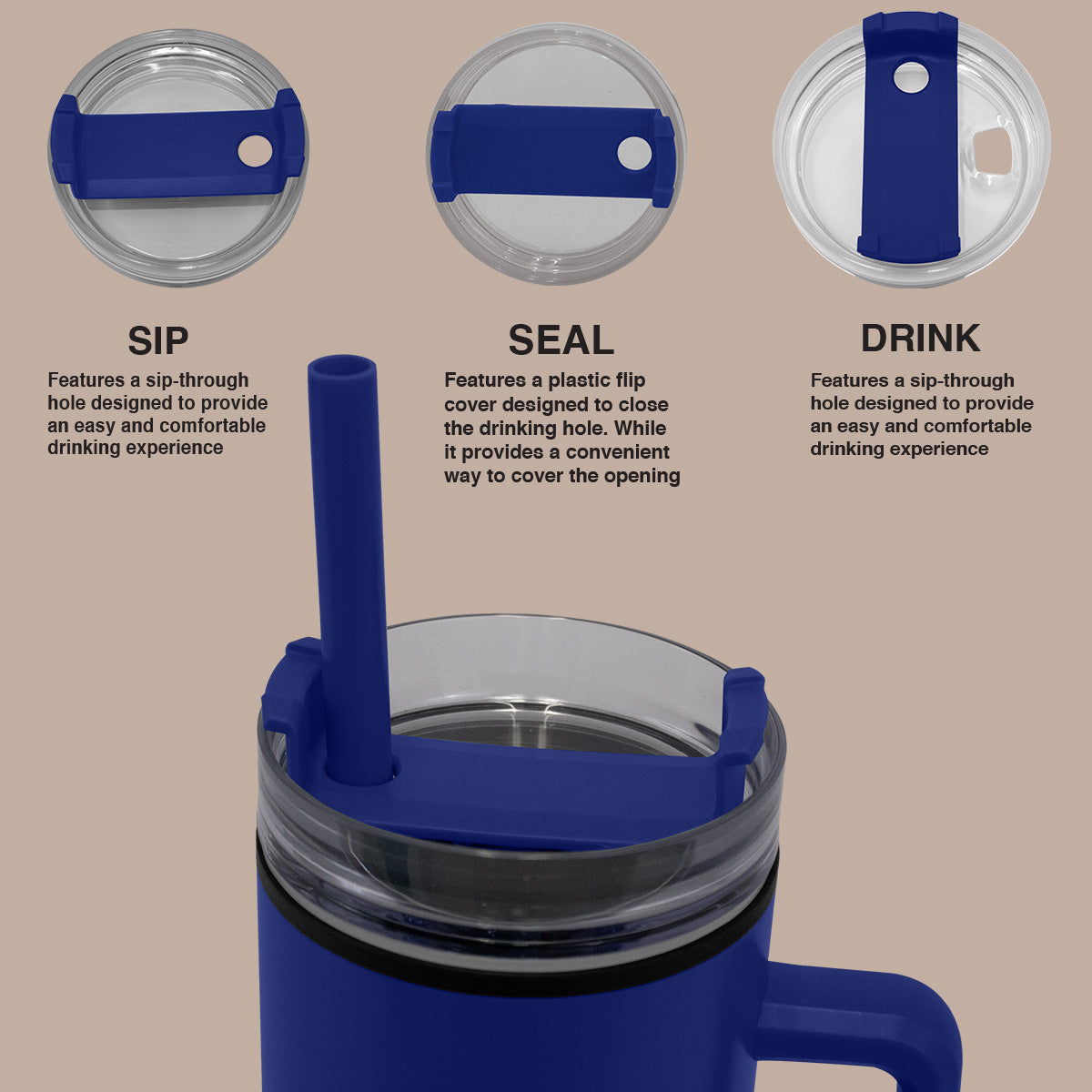 1200ml Polypropylene Enduro Mug - Blue - Image 3