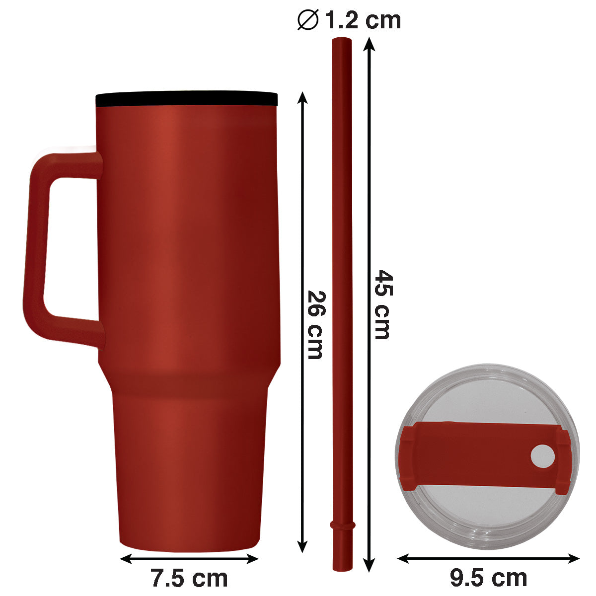 1200ml Polypropylene Enduro Mug - Red - Image 2