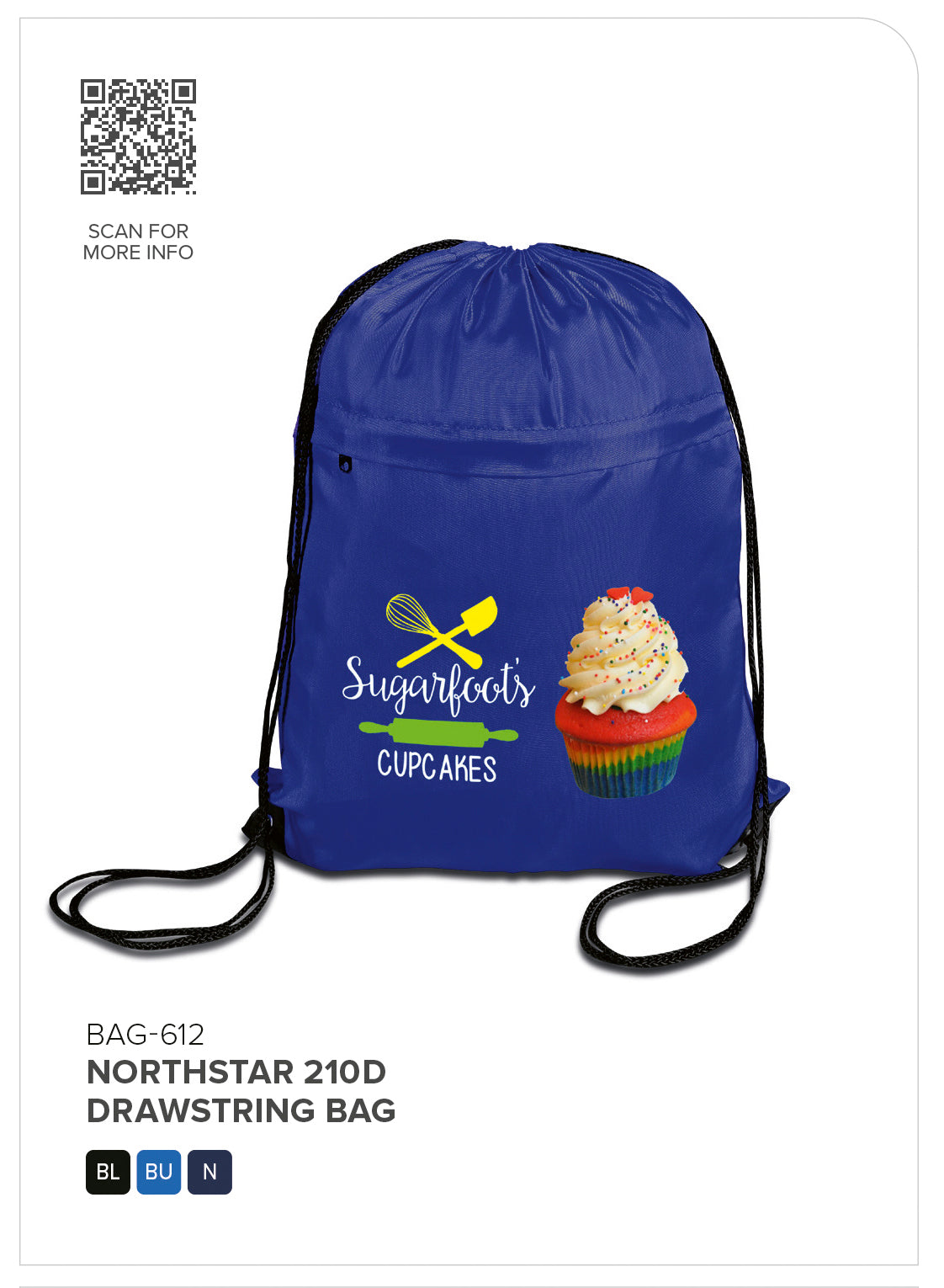 Northstar 210D Drawstring Bag - Image 4